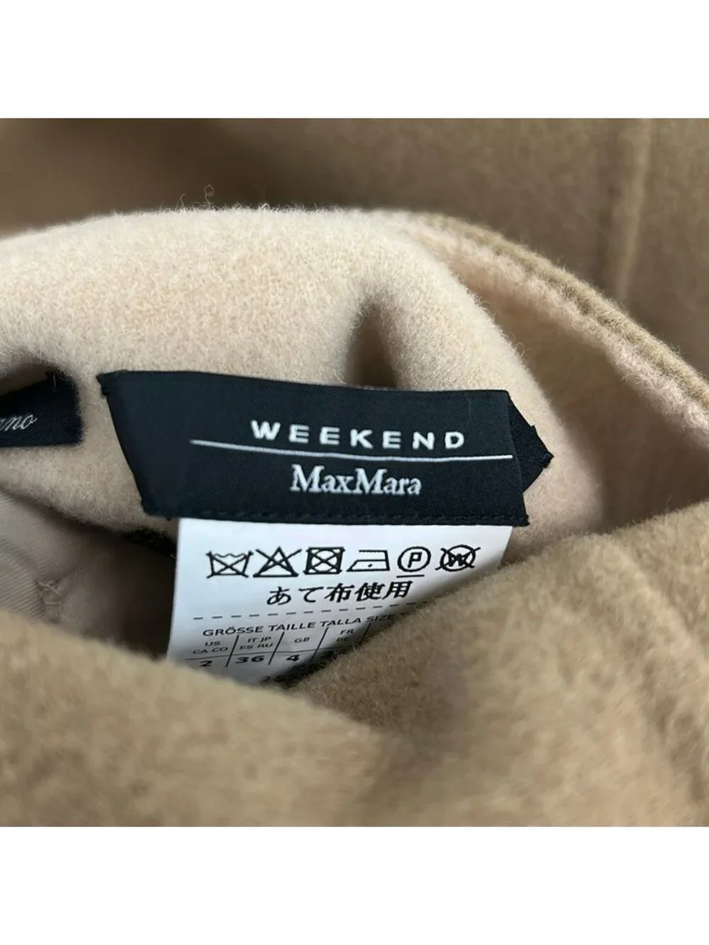 Max Maraweekend Coat 36 S Brown Beige Long Sleeve Reversible Autumn Winter